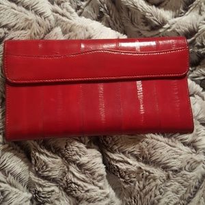 Genuine Eel Skin wallet in Red